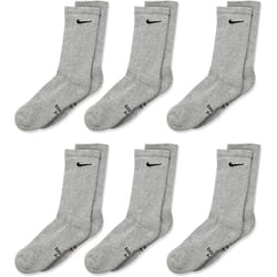 Nike Little Boy's 6-Pairs Young Athletes Grey Crew Socks Sz: 5-7 Fits