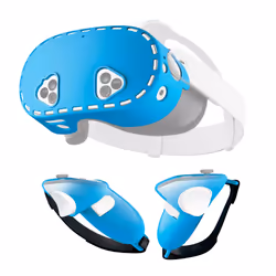 PowerA Silicone Protection Kit for Meta Quest 3S, Cover, Head-mounted display, Black, Blue, META, Quest 3S, Silicone