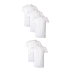 Hanes Men Hanes Men's White Performance Moisture-Wicking Crewneck Undershirt Tees  5-Pack