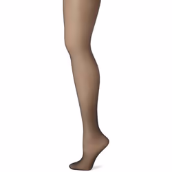 Hanes Silk Reflections Control Top Sheer Toe Silky Sheer Pantyhose  Jet  Size EF (Pack of 6)