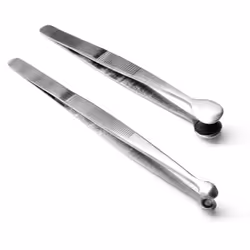 Set of 2 Tweezers Bead Pearl Holding Tips Hollow Round Shape Jewelry Crafts