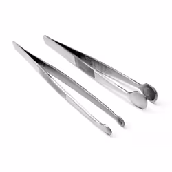 Set of 2 Tweezers Bead  Pearl Holding Tips Hollow Round Shape Jewelry Crafts