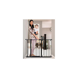 Easy Step 124cm Extra Wide Baby Gate, Black, Includes 10cm and 30.5cm Extension Kit, 4 Pack of Pressure Mount Kit and 4 Pack of Wall Mount Kit