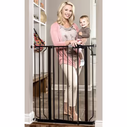 Easy Step Extra Tall Walk Thru Baby Gate, Bonus Kit, Includes 4-Inch Extension Kit, Pressure Mount Kit and Wall Cups and Moun ...