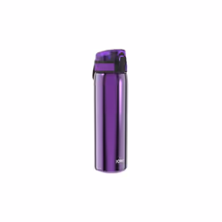 Ion8 Leak Proof Slim Water Bottle, Stainless Steel, 600ml - Purple