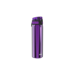 Ion8 Leak Proof Slim Water Bottle, Stainless Steel, 600ml - Purple