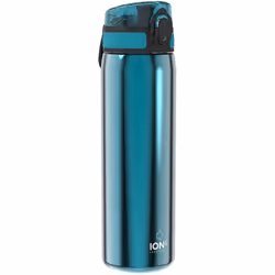 Ion8 Leak Proof Slim Water Bottle, Stainless Steel, 600ml (20oz)