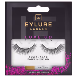 Eylure Luxe 6D Strip Lashes - Excelsior - Faux Mink False Eyelashes with Glue