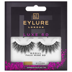 Eylure Luxe 6D Strip Lashes - Mogul - Faux Mink Long False Eyelashes with Glue