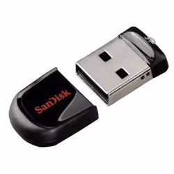 SanDisk 8GB Cruzer Fit, 8 GB, USB Type-A, 2.0, Cap, Password protection, Black
