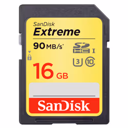 SanDisk 16GB Extreme SDHC U3/Class 10 2-pack, 16 GB, SDHC, Class 10, UHS-I, 90 MB/s, 40 MB/s
