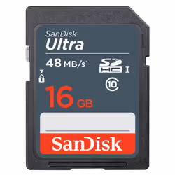 SanDisk ULTRA, 16 GB, SDHC, Class 10, 48 MB/s, Black