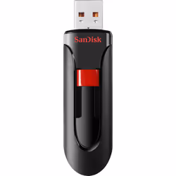SanDisk Cruzer Glide, 256 GB, USB Type-A, 2.0, Slide, Password protection, Black, Red