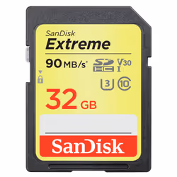 SanDisk Extreme, 32 GB, SDHC, Class 10, UHS-I, 90 MB/s, 40 MB/s