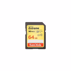 SanDisk Extreme SDXC Memory Card up to 90 MB/s, Class 10, U3, V30, FFP - 64GB