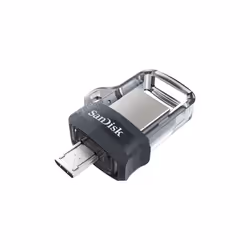 SanDisk Ultra Dual m3.0 USB flash drive 16 GB USB Type-A / Micro-USB 3.2 Gen 1 (3.1 Gen 1) Black, Silver, Transparent