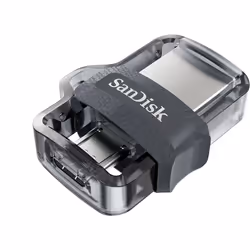 SanDisk Ultra Dual m3.0 USB flash drive 16 GB USB Type-A / Micro-USB 3.2 Gen 1 (3.1 Gen 1) Black, Silver, Transparent - Additional view 4