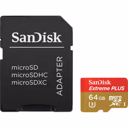 SANDISK Extreme Plus Class 10 microSD Memory Card - 64 GB