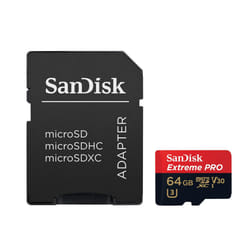 SanDisk Extreme PRO 64 GB microSDXC Memory Card + SD Adapter