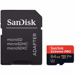 SanDisk Extreme PRO 64 GB microSDXC Memory Card + SD Adapter