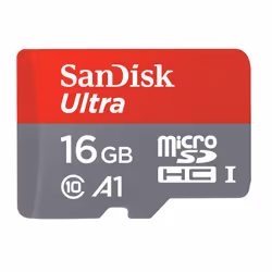 SanDisk Ultra, 16 GB, MicroSDHC, Class 10, UHS-I, 98 MB/s, Shock resistant, Splash proof, Temperature proof, Waterproof