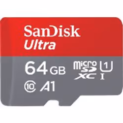 SanDisk SDSQUAR-064G-GN6MN, 64 GB, MicroSDXC, Class 10, UHS-I, 100 MB/s, Class 1 (U1)