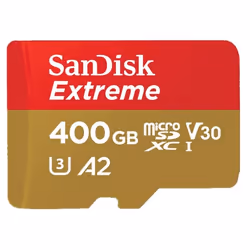 SanDisk 400GB Extreme microSDXC, 400 GB, MicroSDXC, 160 MB/s, 90 MB/s, Class 3 (U3), V30