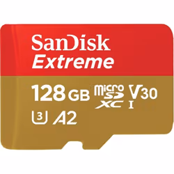 SanDisk 128GB Extreme microSDXC, 128 GB, MicroSDXC, Class 10, 100 MB/s, 90 MB/s, Class 3 (U3)