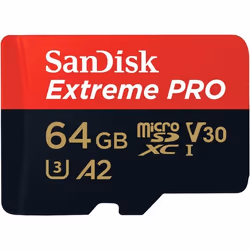 SanDisk 64GB Extreme Pro microSDXC, 64 GB, MicroSDXC, Class 10, 100 MB/s, 90 MB/s, Class 3 (U3)