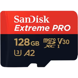SanDisk 128GB Extreme Pro microSDXC, 128 GB, MicroSDXC, Class 10, 100 MB/s, 90 MB/s, Class 3 (U3)