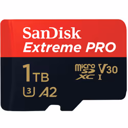 SanDisk Extreme, 1 TB, MicroSD, Class 10, UHS-I, 170 MB/s, 90 MB/s