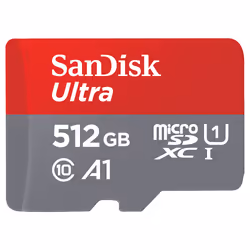 SanDisk SDSQUAR-512G-GN6MA, 512 GB, MicroSDXC, Class 10, UHS-I, 100 MB/s, Class 1 (U1)