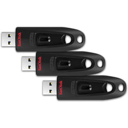SanDisk Ultra 32GB USB Flash Drive USB 3.0 up to 130MB/s Read - Triple Pack