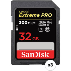 SanDisk 32GB Extreme PRO SDHC UHS-II Memory Card (3-Pack)