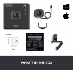 Logitech StreamCam Web Camera, 1080P HD 60fps Streaming Webcam with USB-C and Built-in Microphone, Graphite - Black