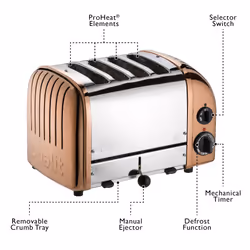 Dualit 4-Slot Classic Toaster 1 4 slice(s) 2200 W Copper - Additional view 8
