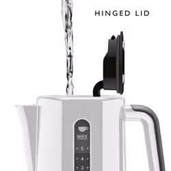 Dualit Studio Kettle | 1.5L 2.4KW Jug Kettle in White with Polished Trim | Dual Measuring Windows | Fast Boiling BPA Free Kettle | Patented Sure Pour