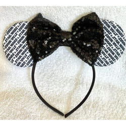 Minnie Mouse Black sequence glitter Star Wars ears headband Halloweenl