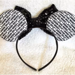 Minnie Mouse Black sequence glitter Star Wars ears headband Halloweenl