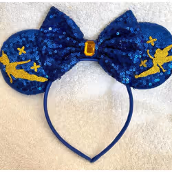 Minnie Mouse Blue sequence glitter TinkerBell fairy headband Halloween