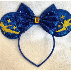 Minnie Mouse Blue sequence glitter TinkerBell fairy headband Halloween