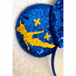 Minnie Mouse Blue sequence glitter TinkerBell fairy headband Halloween