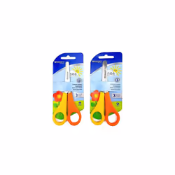 2 x Children's / Kid's Left Handed Scissors with Ruler Edge - Westcott Branded
