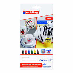 Edding 4200 Porcelain Brushpen Oven Bake Marker Pen (3 Assorted Sets)