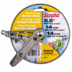 Ben-Mor Strata Outdoor Clothesline Pulley - 5.5'' Heavy Duty Metal Rustproof Silver Pulley for Clothes Line Outdoors Outdoor ...