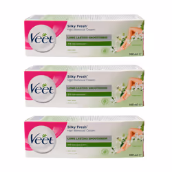 3 x 100ml Veet Silky Fresh Hair Removal Cream Sensitive, Normal & Dry Skin - 3 x Dry