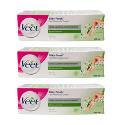 3 x 100ml Veet Silky Fresh Hair Removal Cream Sensitive, Normal & Dry Skin - 3 x Dry