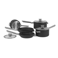 Ninja ZEROSTICK Stackable Cookware 5-Piece Pan Set, Non-Stick, 3 Saucepans with Oven-Safe Glass Lids & 2 Frying Pans, Long Lasting