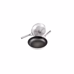 Ninja Foodi ZEROSTICK Stainless Steel 2-Piece Frying Pan Set, 24cm/28cm [C62200UK] Non-Stick, Induction Compatible