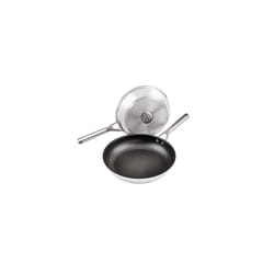 Ninja Foodi ZEROSTICK Stainless Steel 2-Piece Frying Pan Set, 24cm/28cm [C62200UK] Non-Stick, Induction Compatible